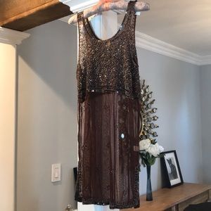 Becca sheer beaded bathing suit cover up s/m